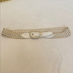 Vintage  White and Gold Chain Belt